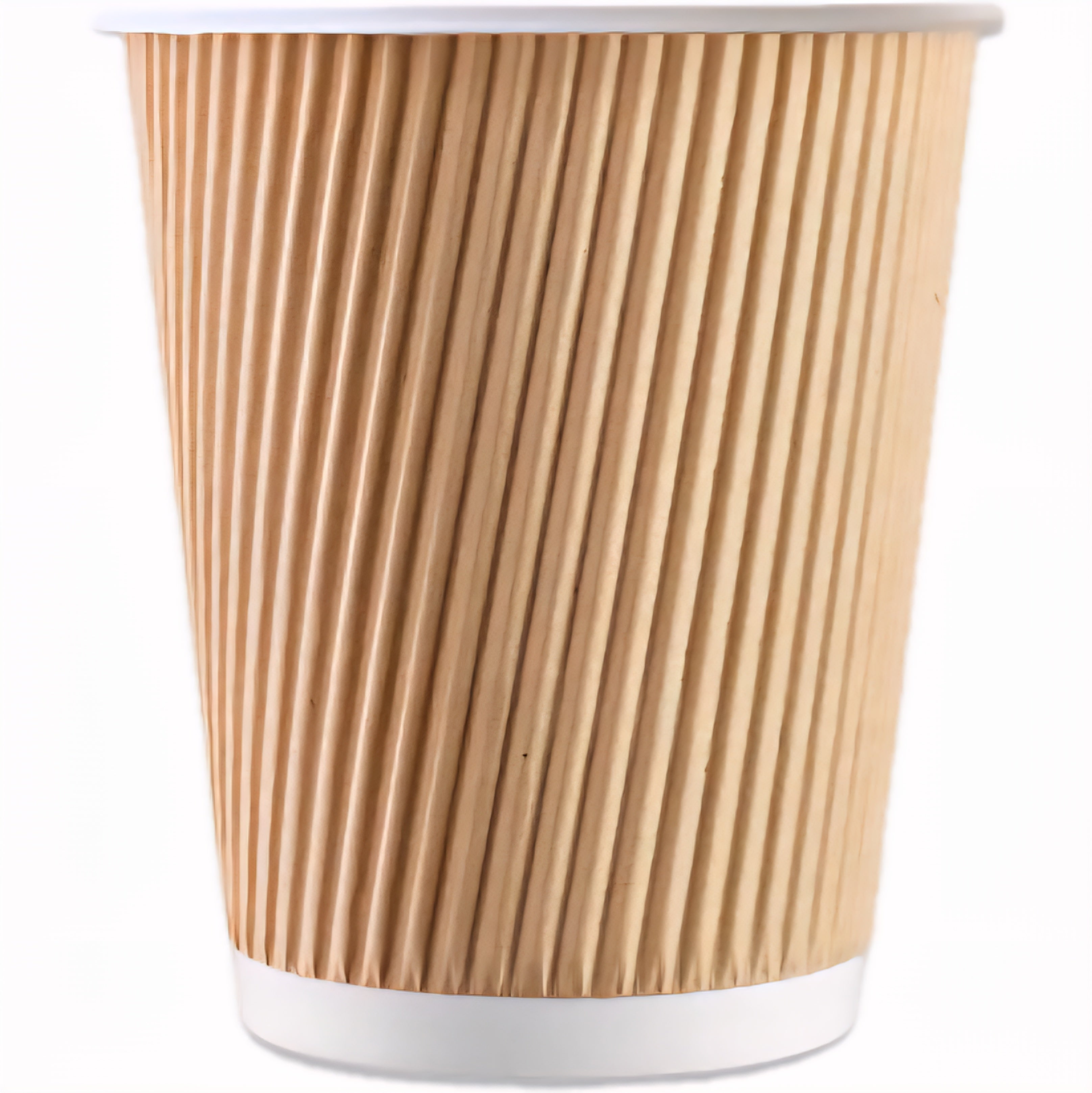 Coffee Cups 12oz Compostoble Kraft Rippl
