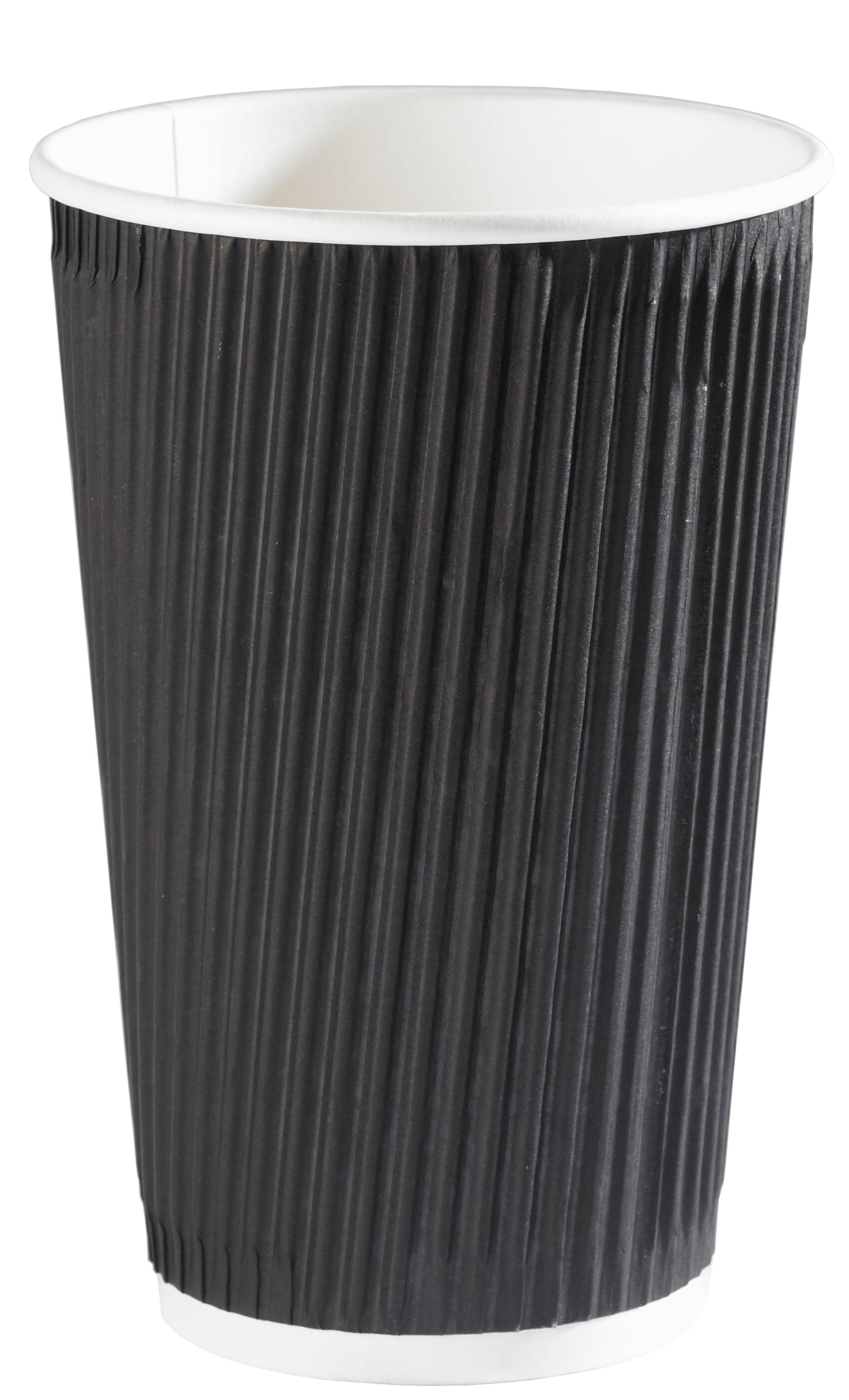 Coffee Cup 16oz Black Ripple Wall