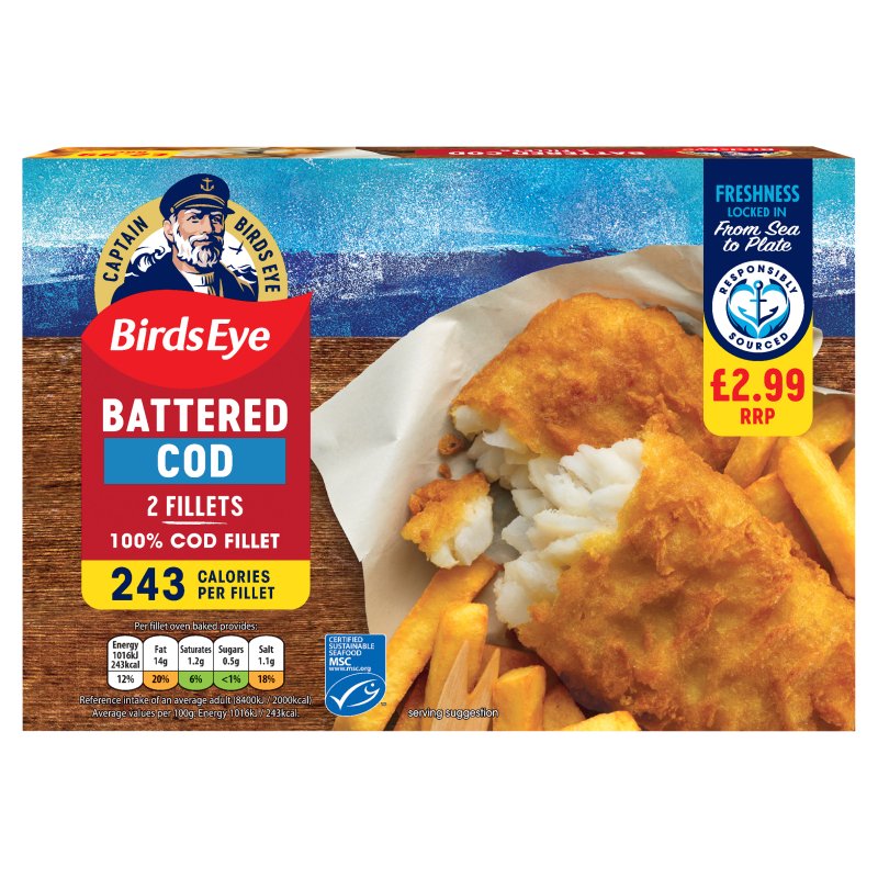 Frozen Battered 2 Cod Fillets