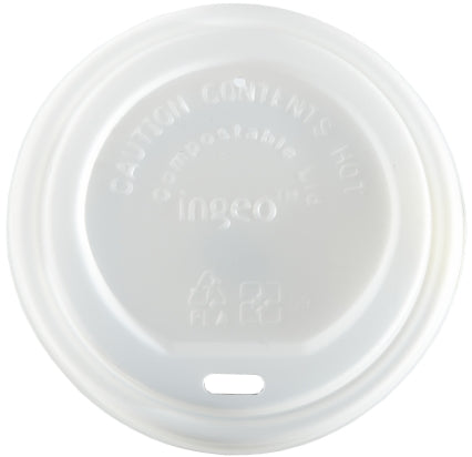 Coffee Cups White Lids 12-16oz Compost
