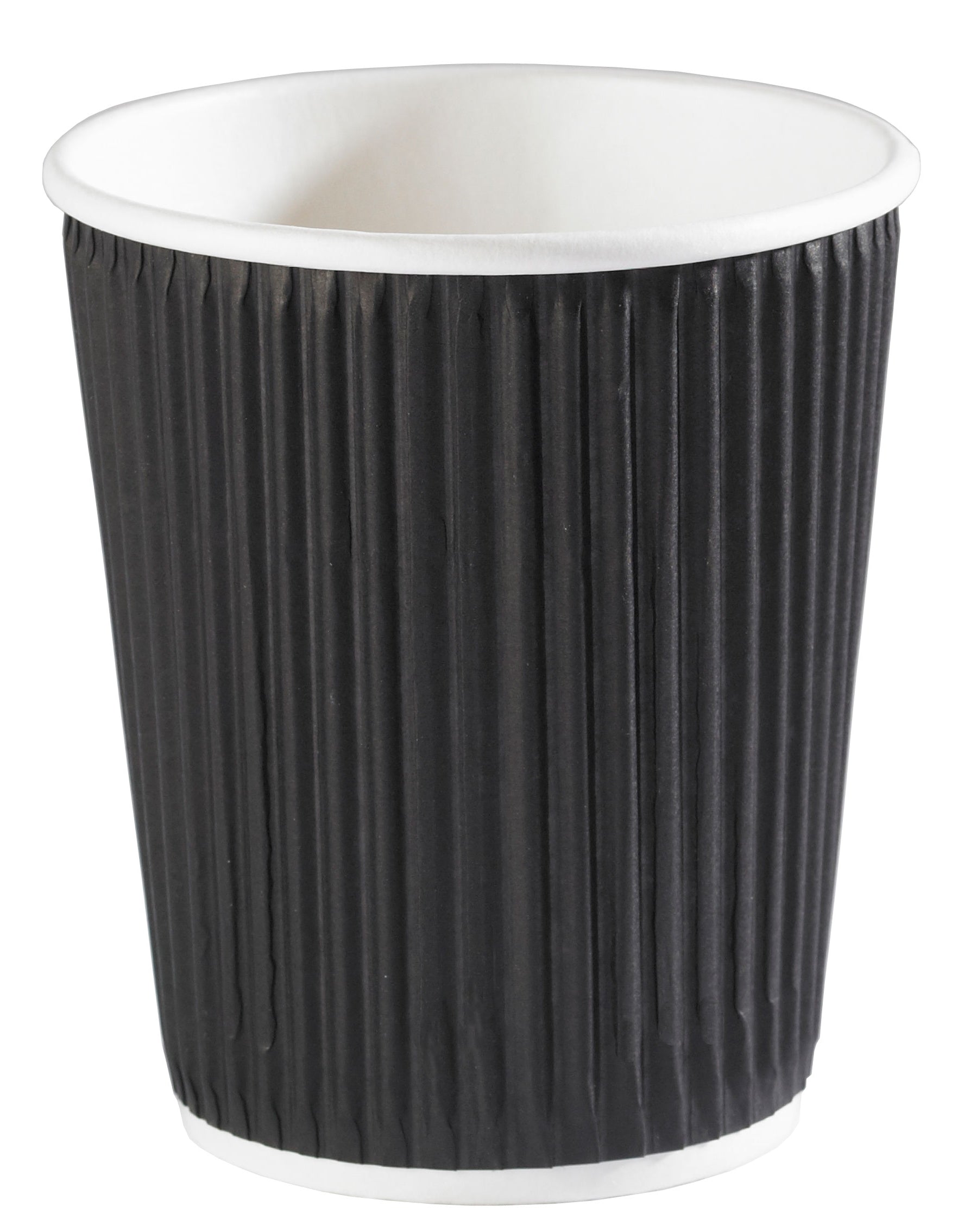 Coffee Cups 8oz Black Ripple Wall