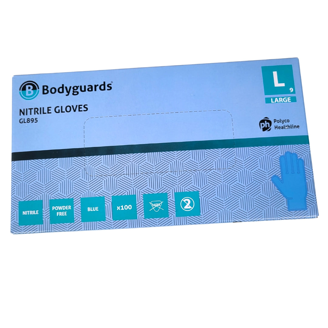 Bodyguards PF Blue Nitrile Large Gloves