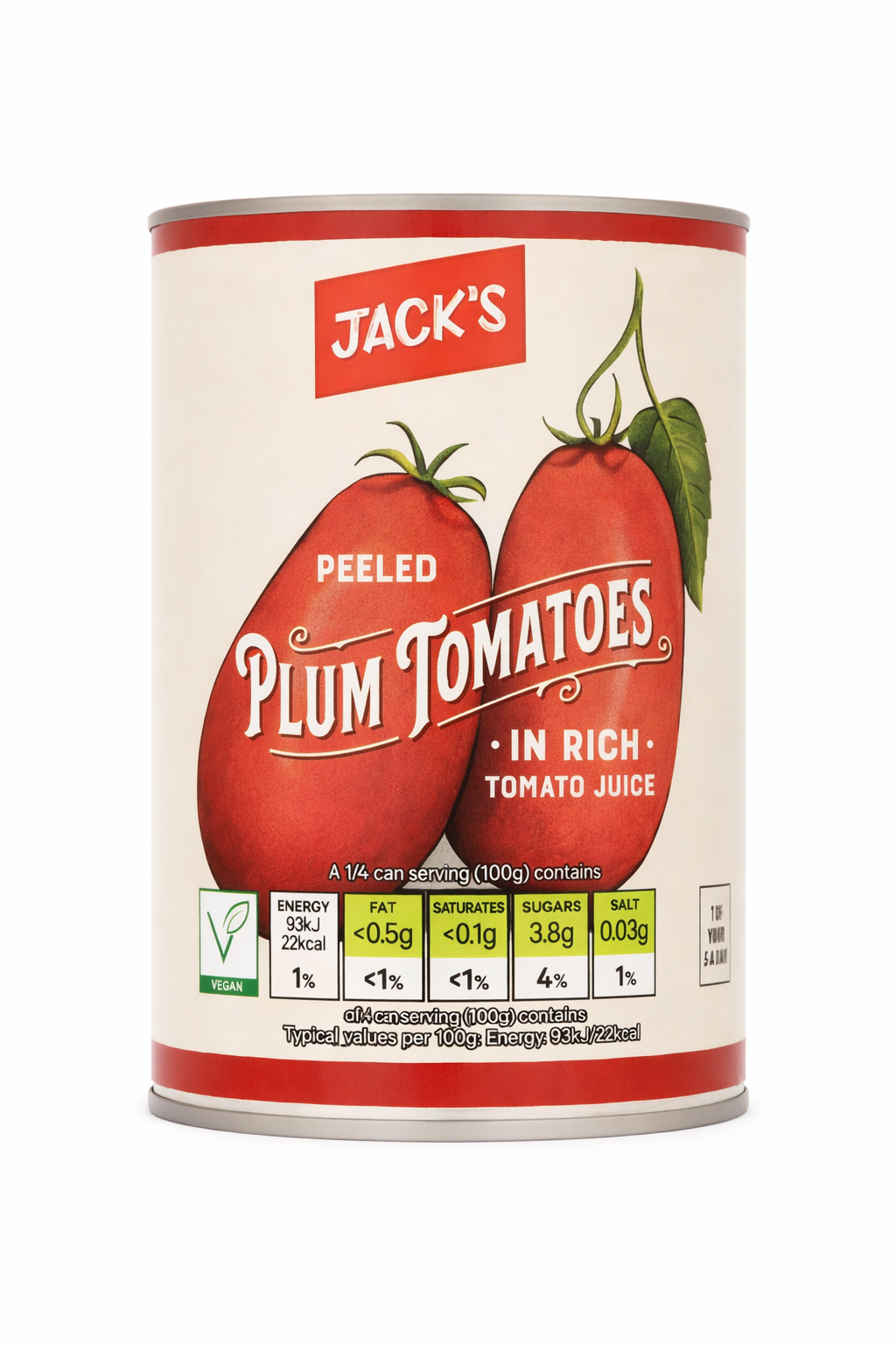 Jacks Peeled Plum Tomato