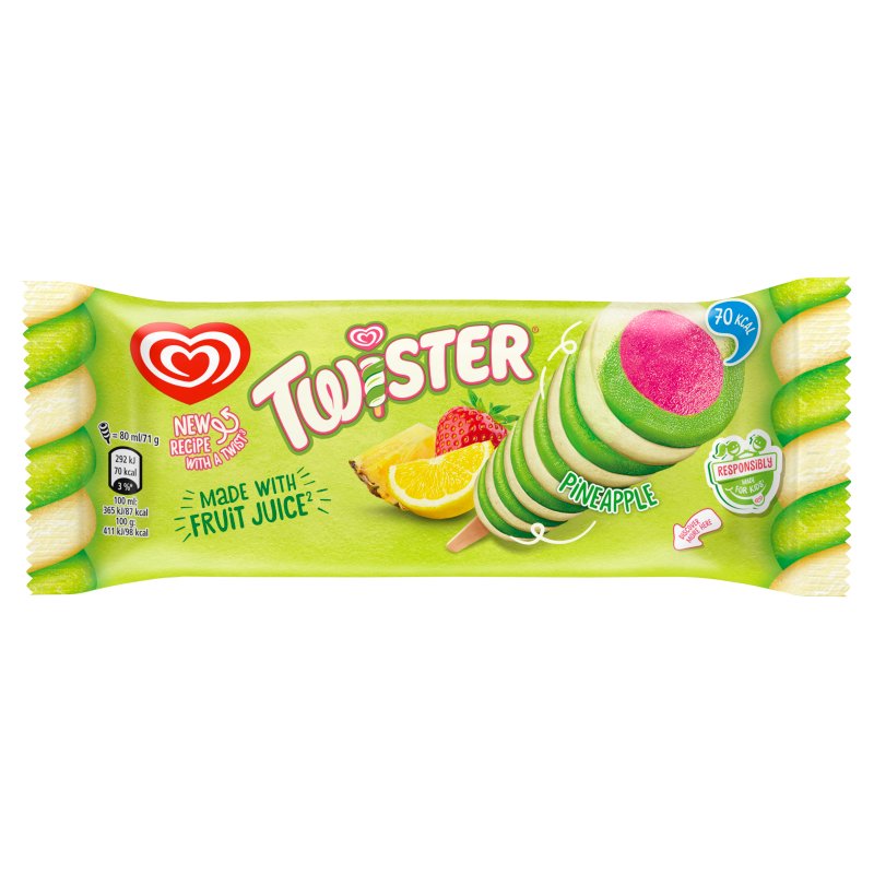 Ice Cream - Twister Pineapple, Lemon & Lime