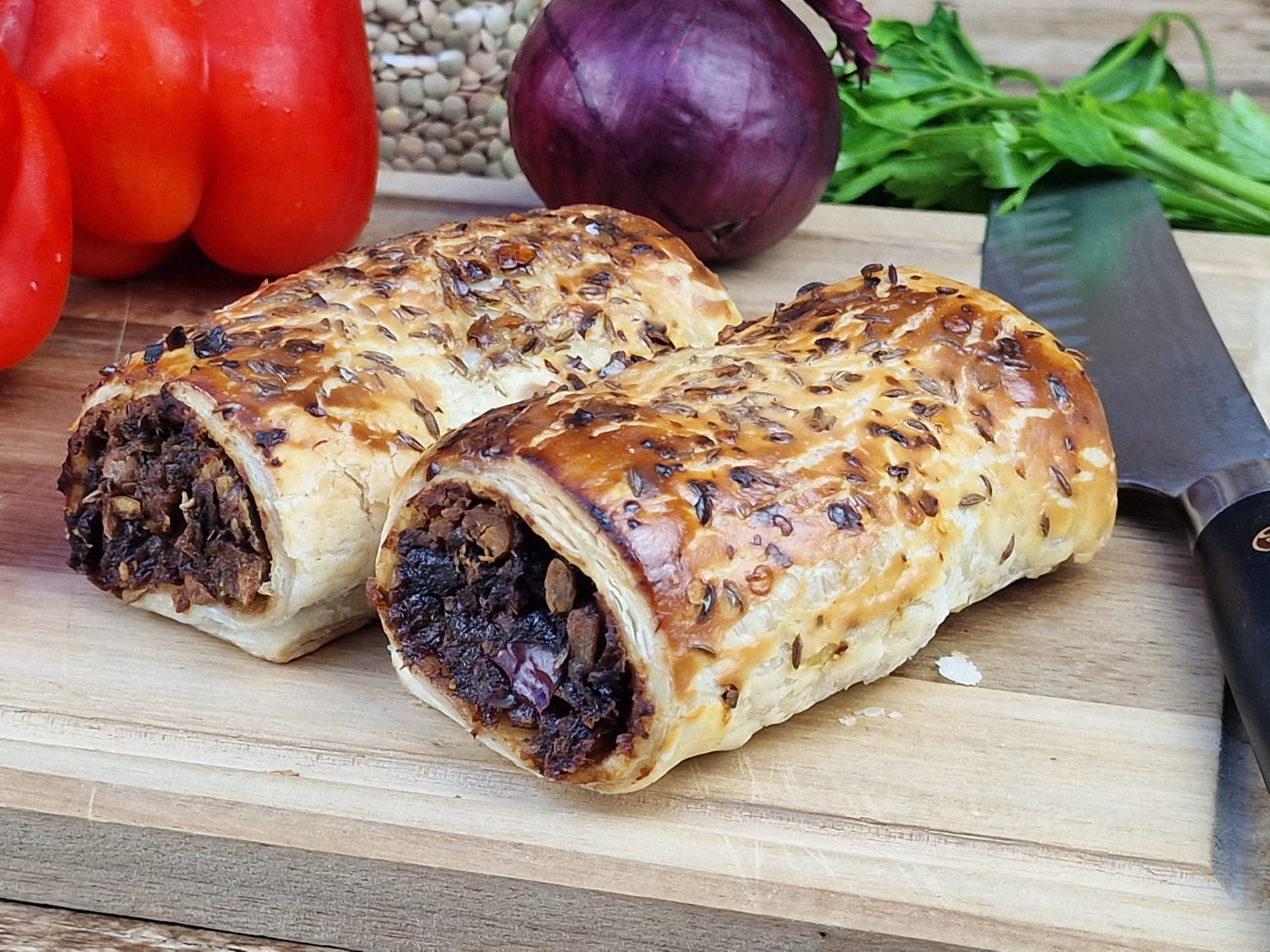 Aubergine Lentil Roll (vegan)