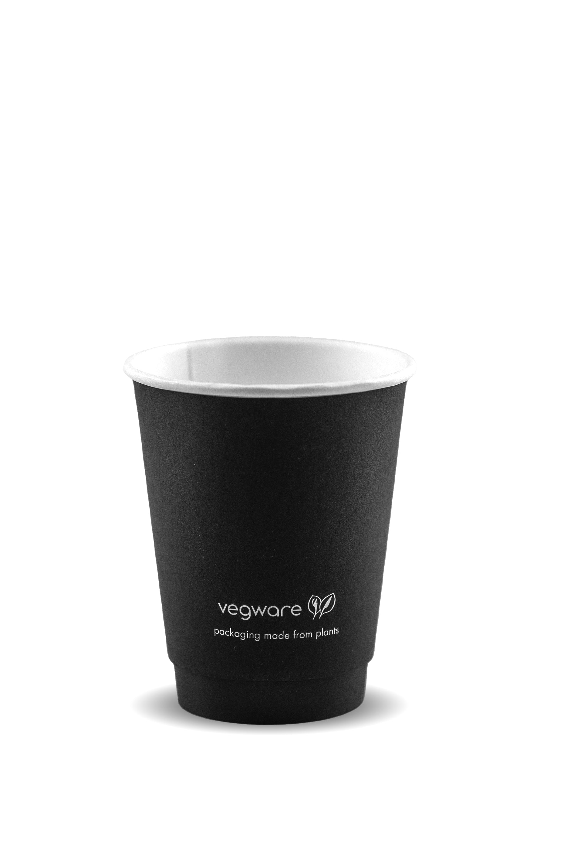 Coffee Cup 8oz Black Vegware Double Wall