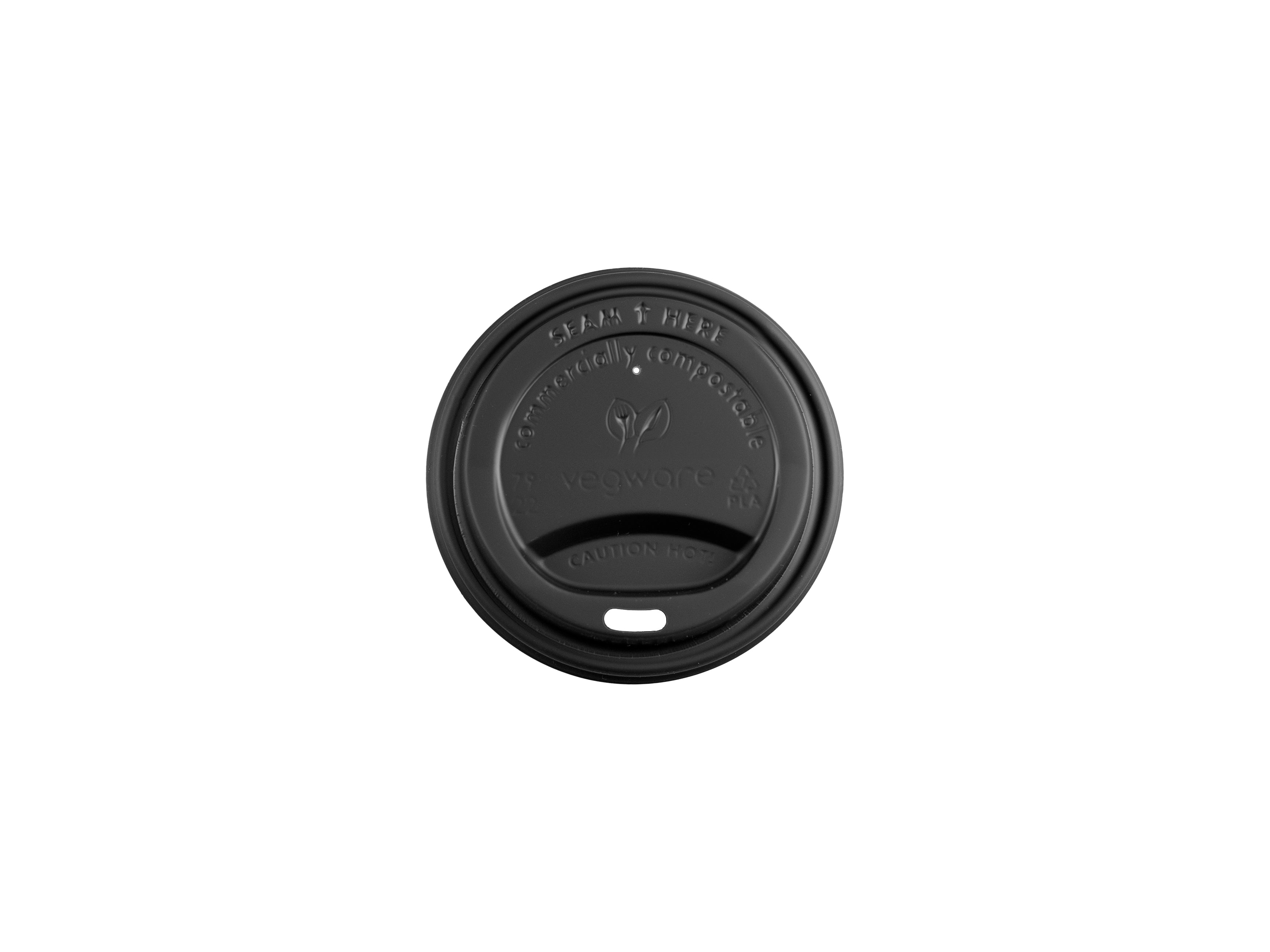 Coffee Cup Black Lids 8oz CPLA Vegware